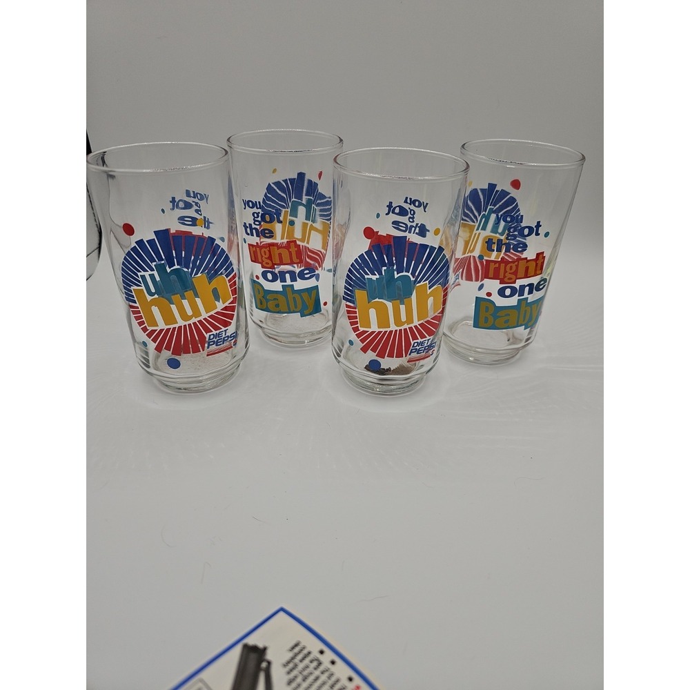4 Vintage Diet Pepsi New Glasses Uh Huh You Got The Right One 6 Mobil Coupons